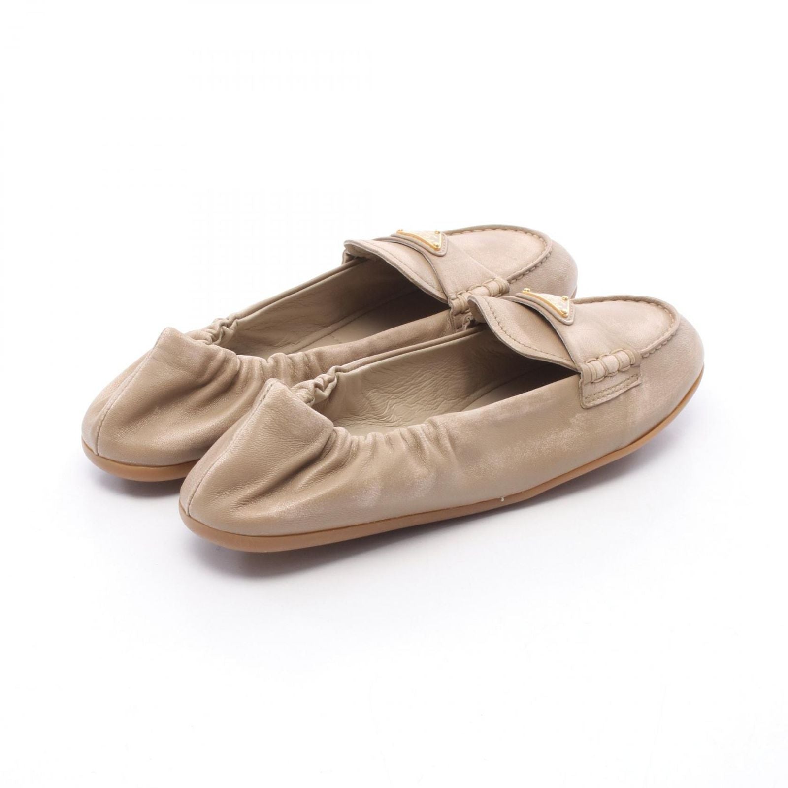 Prada Loafers Triangle Plate Flat Leather — view 2