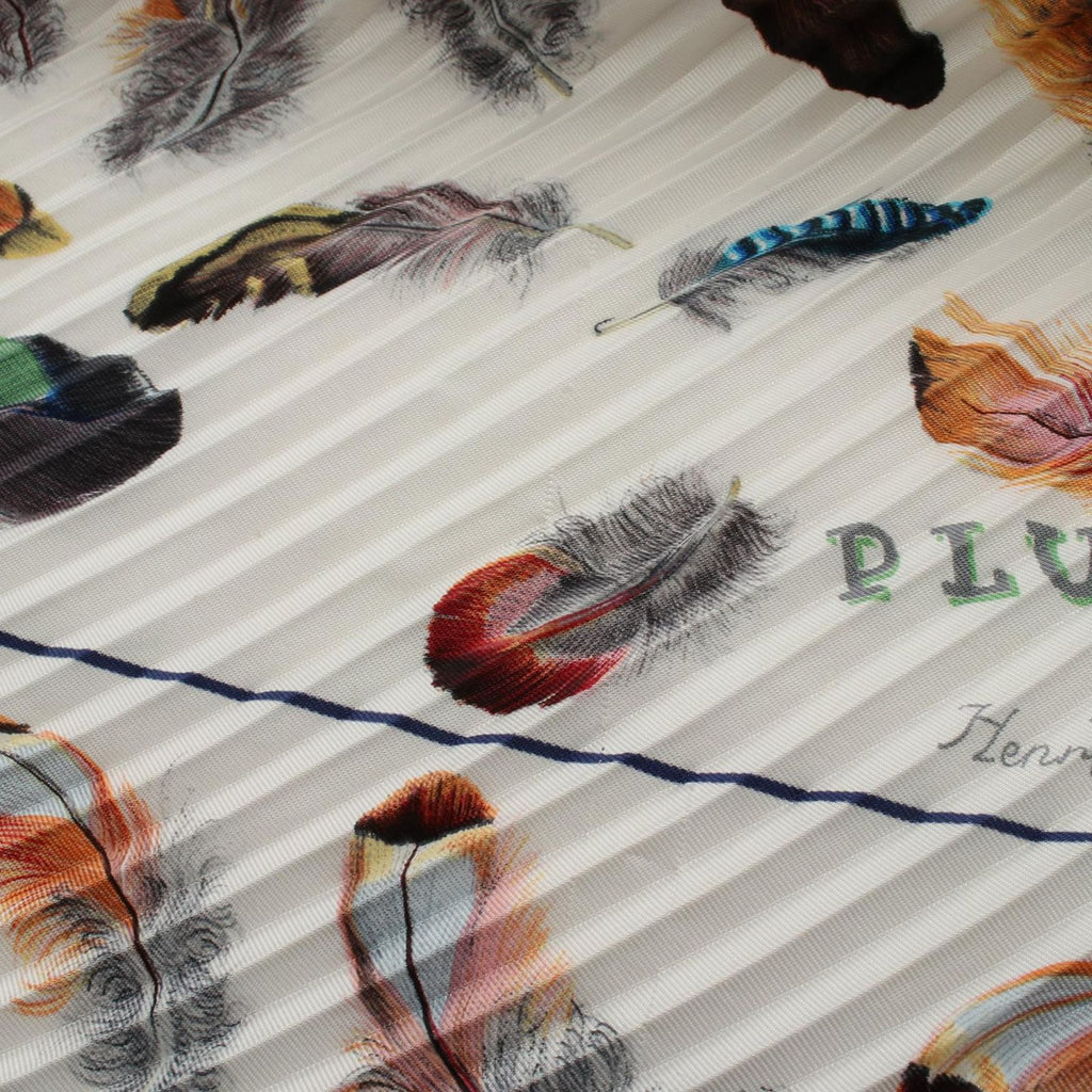 Hermes Scarf Carre Plisse Plumes Silk — view 7
