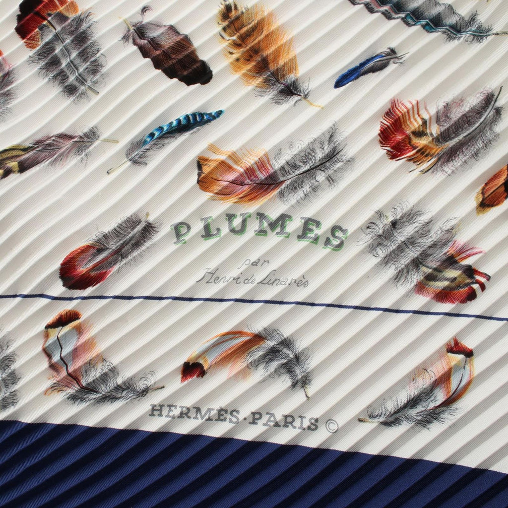 Hermes Scarf Carre Plisse Plumes Silk — view 8