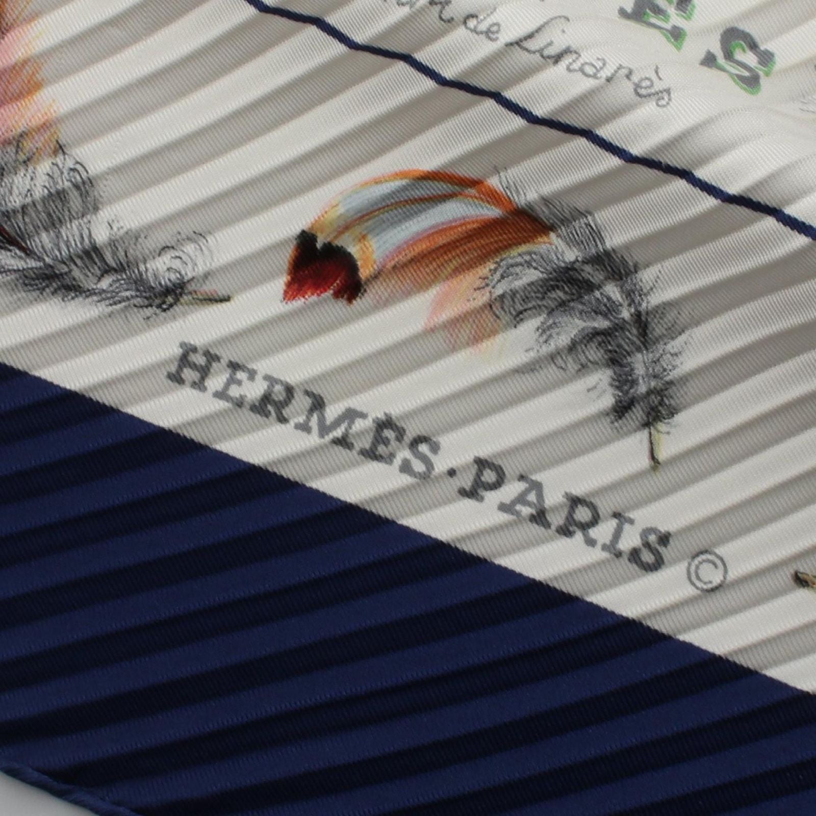 Hermes Scarf Carre Plisse Plumes Silk — view 2