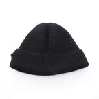 Prada Knit Cap Triangle Logo Black Wool Beanie — view 2
