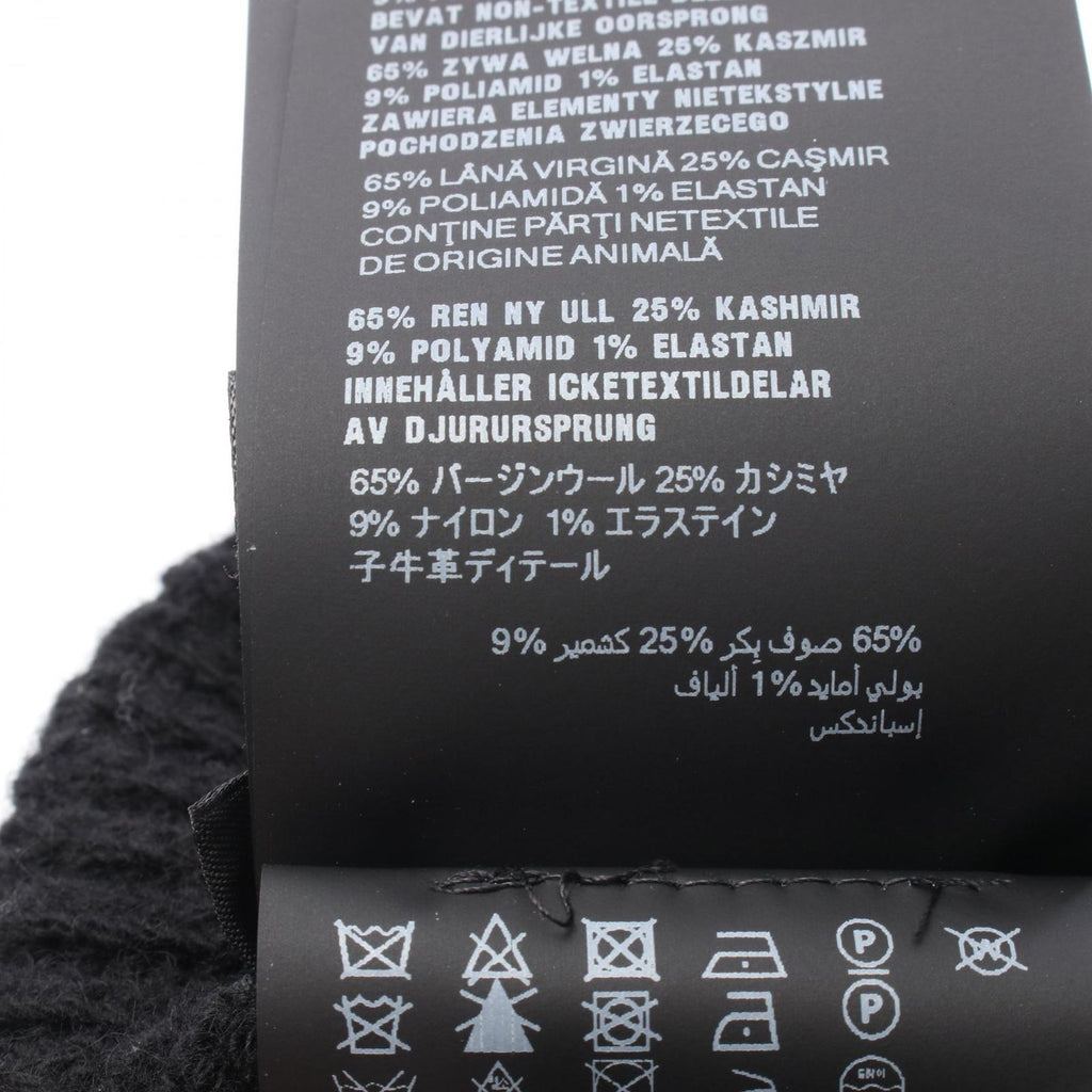 Prada Knit Cap Triangle Logo Black Wool Beanie — view 5