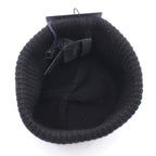 Prada Knit Cap Triangle Logo Black Wool Beanie — view 3