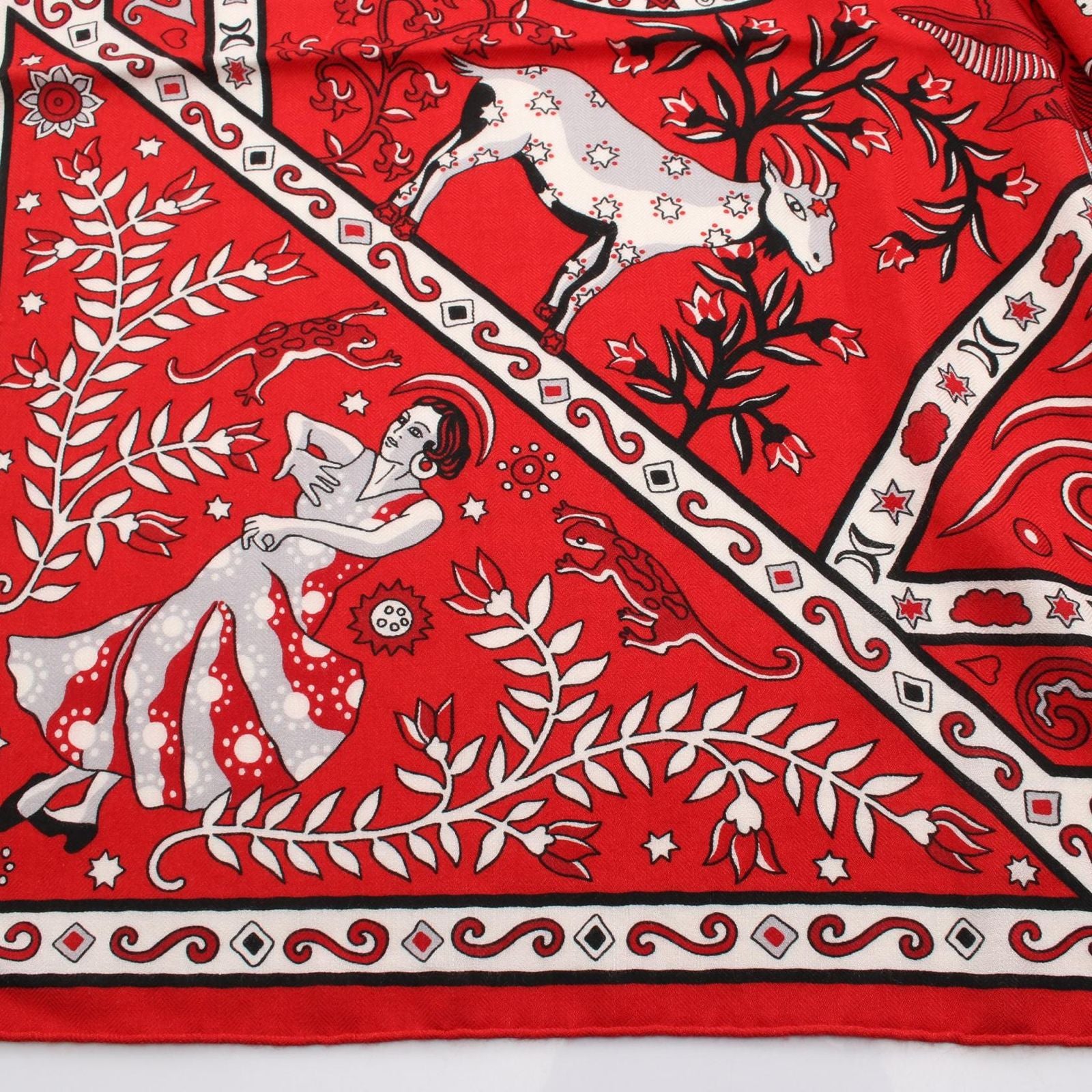 Hermes Scarf Carre Geant 140 Peuple du Vent Silk — view 9