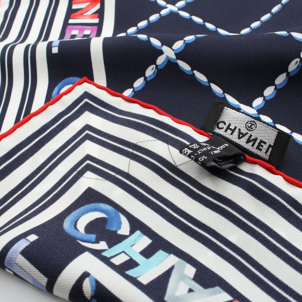 Chanel Shawl CC Logo Quilted Silk Scarf — view 6