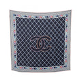 Chanel Shawl CC Logo Quilted Silk Scarf