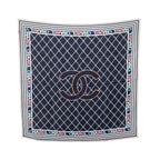 Chanel Shawl CC Logo Quilted Silk Scarf