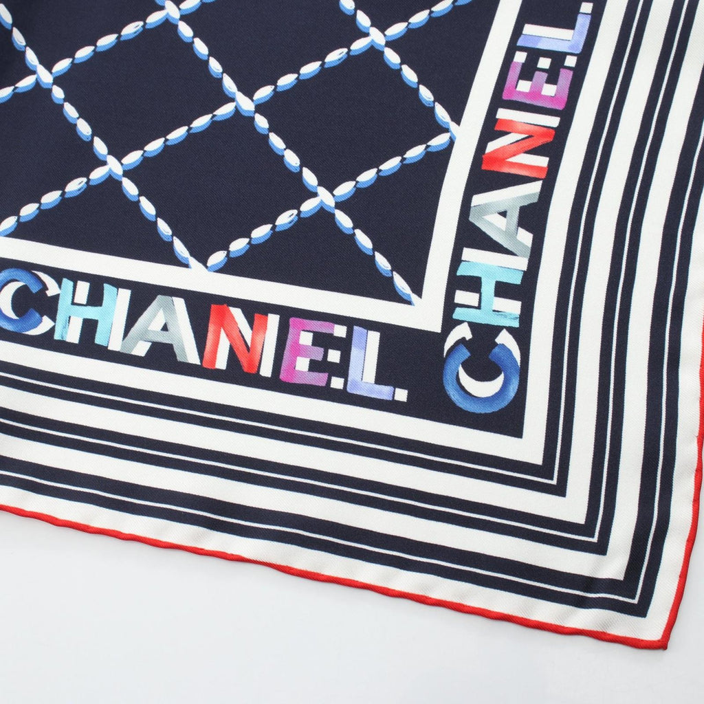 Chanel Shawl CC Logo Quilted Silk Scarf — view 5