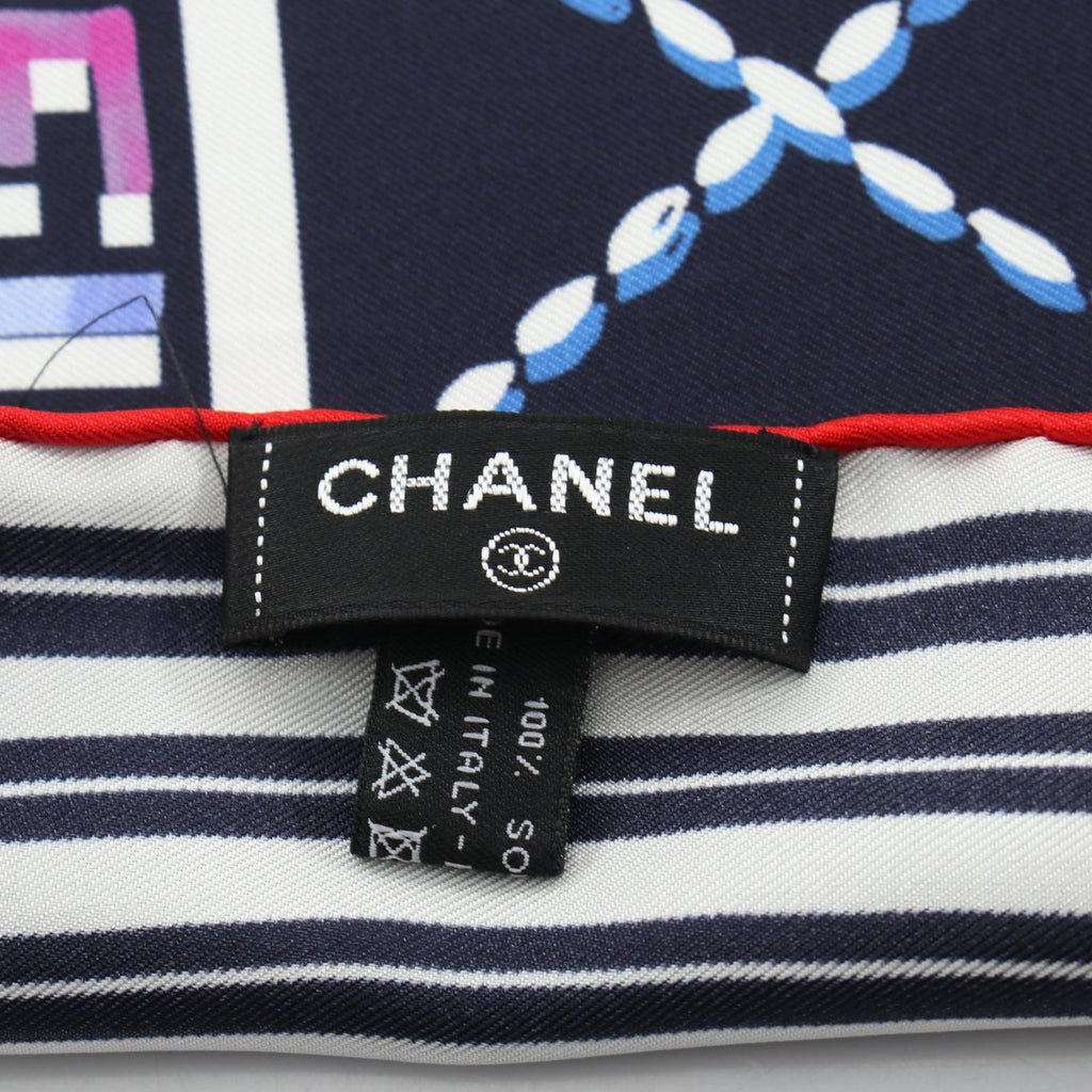 Chanel Shawl CC Logo Quilted Silk Scarf — view 2