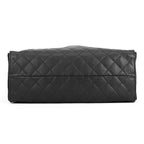 Chanel Chain Shoulder Bag 25 Large CC Logo Quilted Caviar Leather Black — view 3