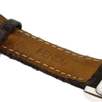 Fendi Square Face Diamond Watch SS Leather — view 9