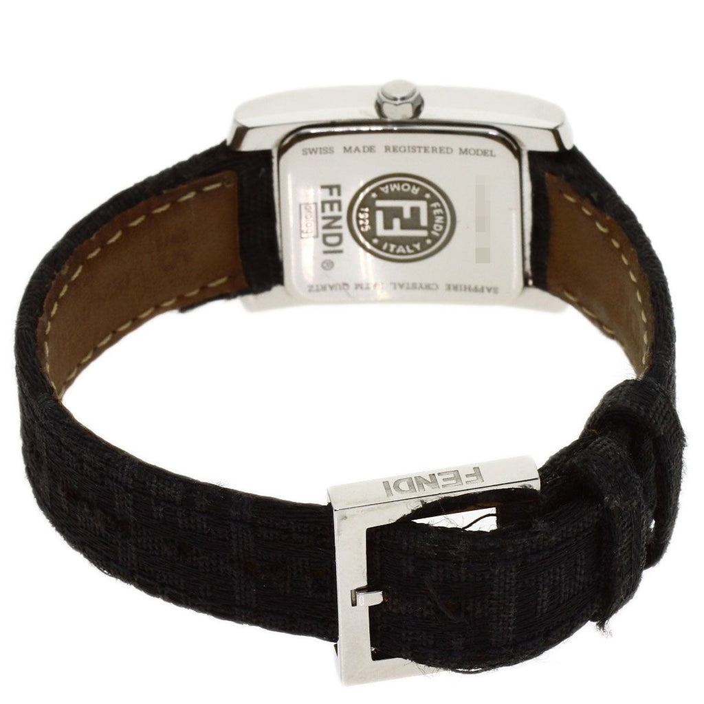 Fendi Square Face Diamond Watch SS Leather — view 7