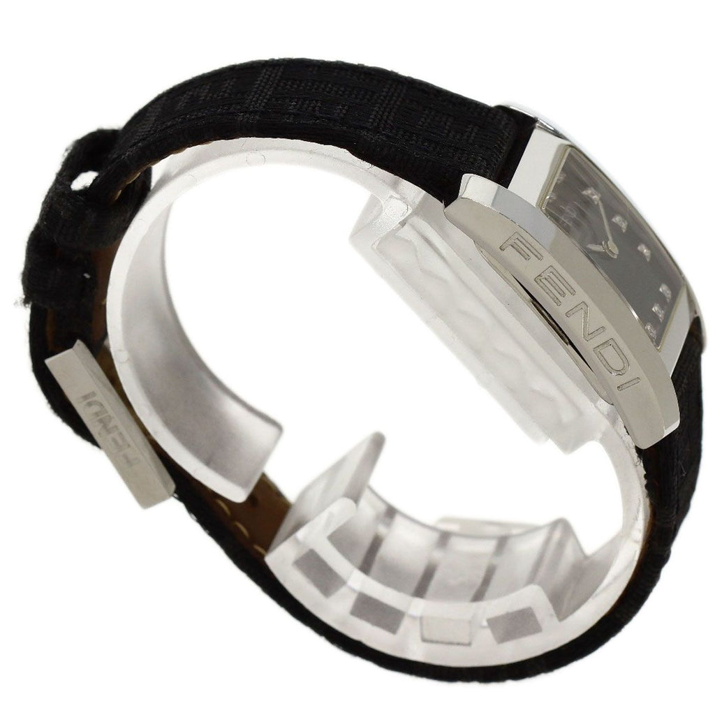 Fendi Square Face Diamond Watch SS Leather — view 2