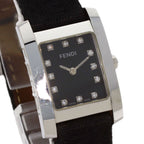 Fendi Square Face Diamond Watch SS Leather — view 4