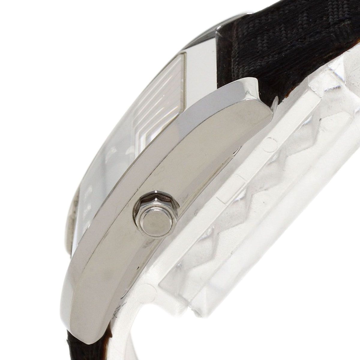 Fendi Square Face Diamond Watch SS Leather — view 5