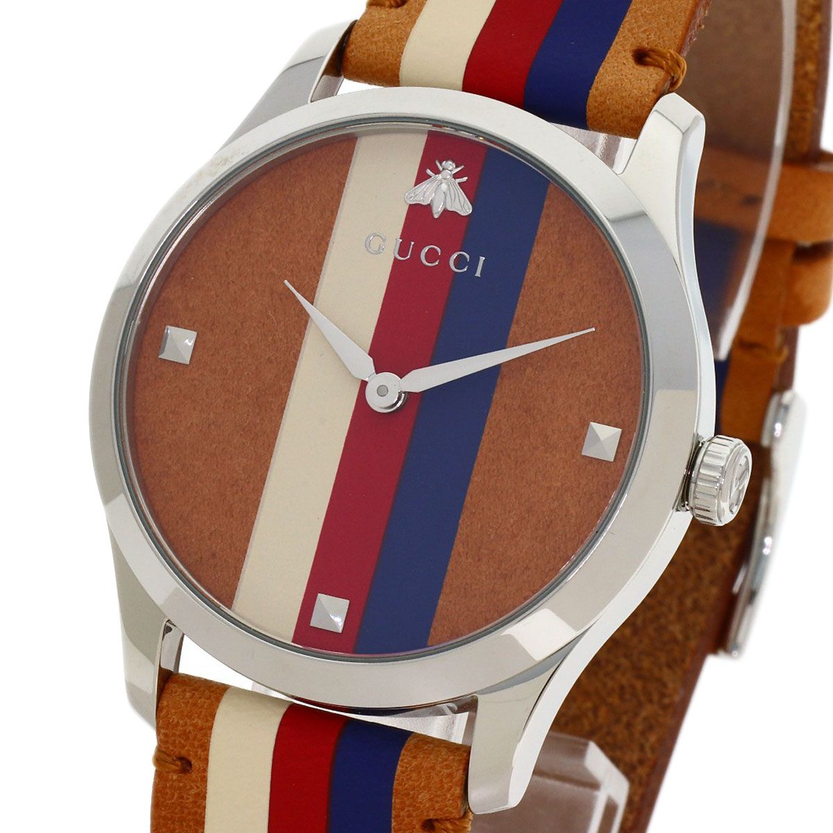 Gucci 126.4 Timeless Watch SS Leather Boys — view 3