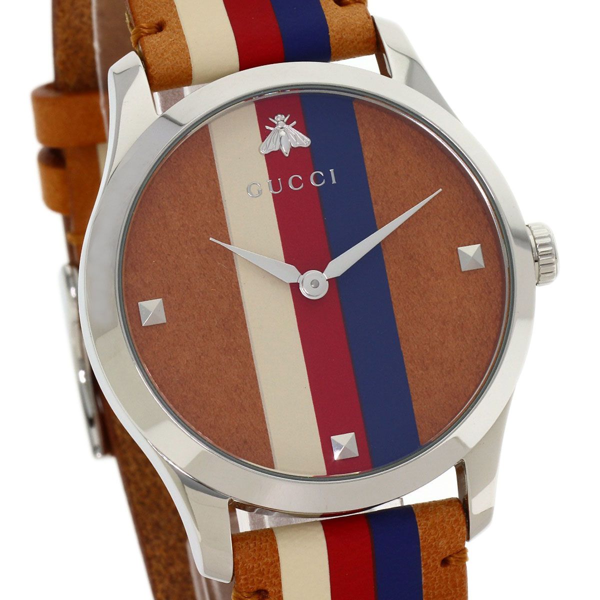 Gucci 126.4 Timeless Watch SS Leather Boys — view 4