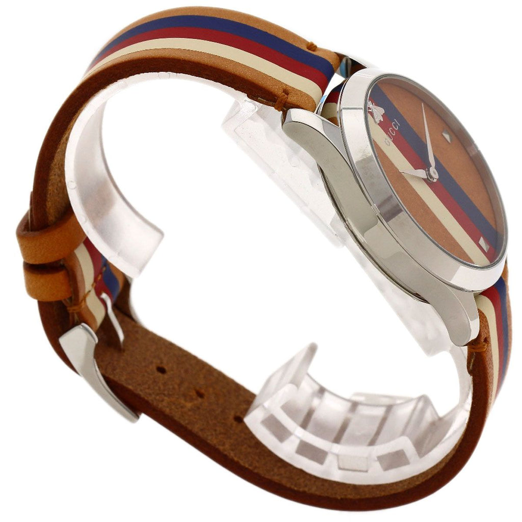 Gucci 126.4 Timeless Watch SS Leather Boys — view 2