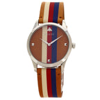 Gucci 126.4 Timeless Watch SS Leather Boys