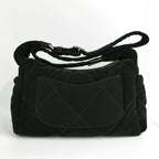 Chanel Large Bowling Bag Velvet Effect Nylon Black — view 2