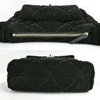 Chanel Large Bowling Bag Velvet Effect Nylon Black — view 4