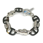 Hermes Bracelet Chaine D'ancre Rivage Metal Horn Silver 18.0 cm Seashell