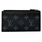 Louis Vuitton Wallet Monogram Eclipse Coin Case Card Holder Black Purse Small — view 2