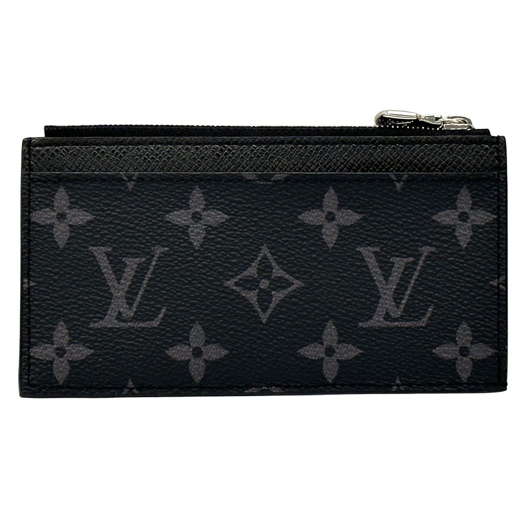 Louis Vuitton Wallet Monogram Eclipse Coin Case Card Holder Black Purse Small — view 2