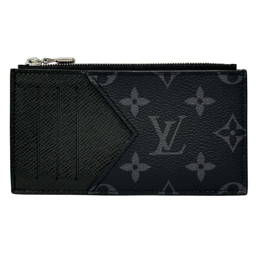 Louis Vuitton Wallet Monogram Eclipse Coin Case Card Holder Black Purse Small