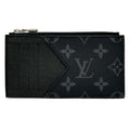 Louis Vuitton Wallet Monogram Eclipse Coin Case Card Holder Black Purse Small