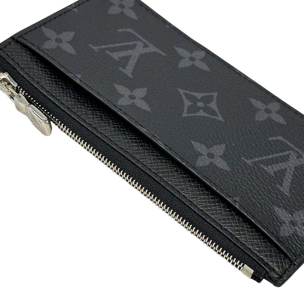 Louis Vuitton Wallet Monogram Eclipse Coin Case Card Holder Black Purse Small — view 6