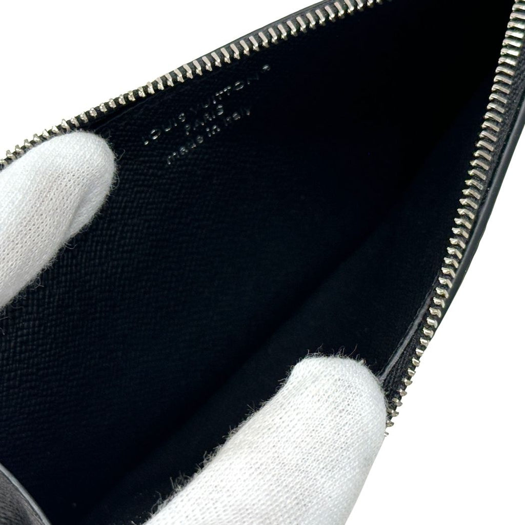 Louis Vuitton Wallet Monogram Eclipse Coin Case Card Holder Black Purse Small — view 4