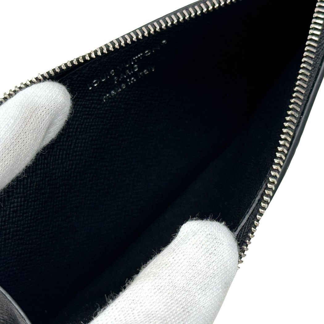 Louis Vuitton Wallet Monogram Eclipse Coin Case Card Holder Black Purse Small — view 4