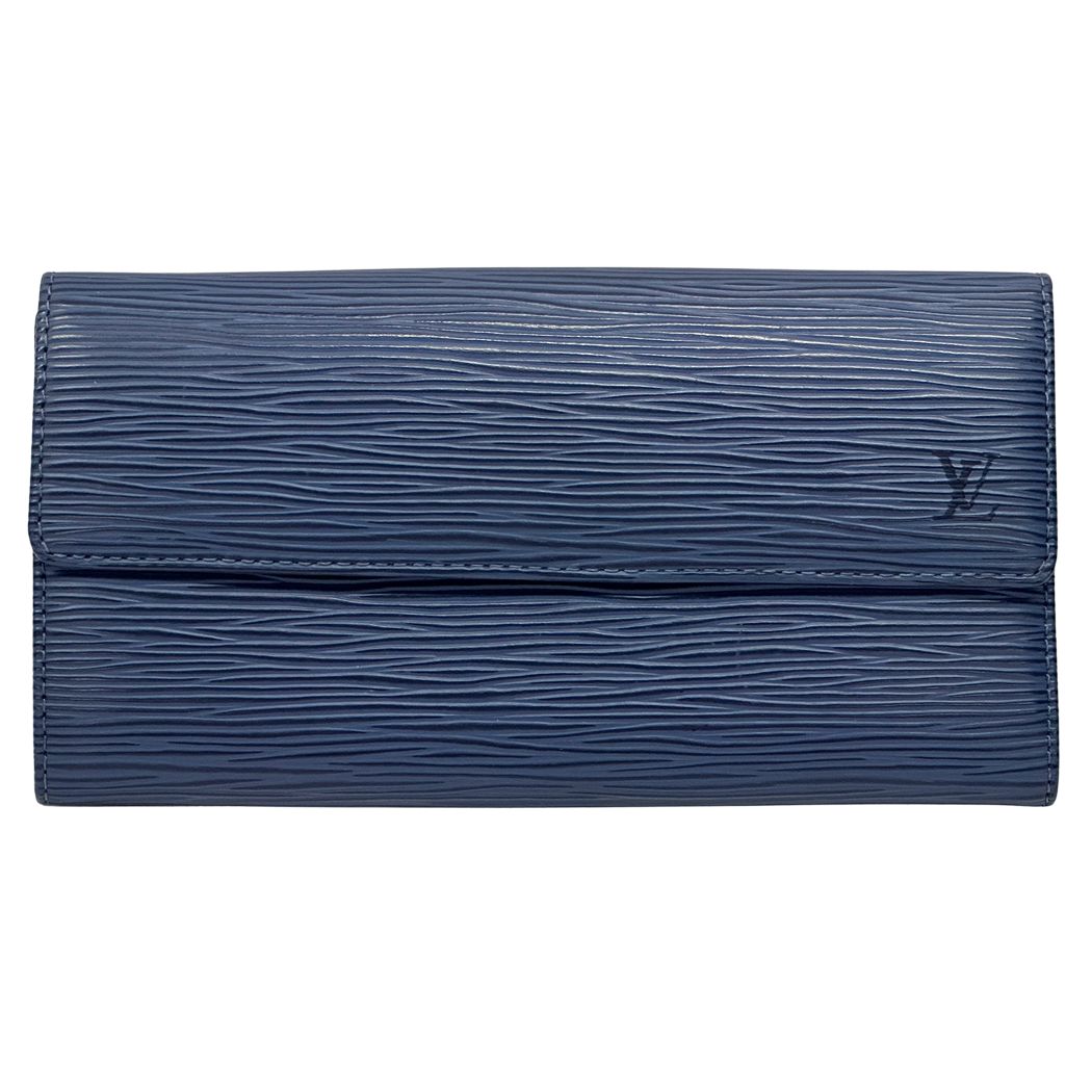 Louis Vuitton Wallet Epi Polmone Cles Miltille Blue Simple Flap
