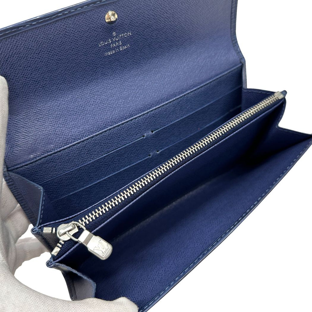 Louis Vuitton Wallet Epi Polmone Cles Miltille Blue Simple Flap — view 5