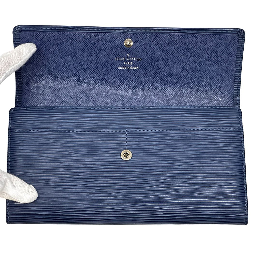 Louis Vuitton Wallet Epi Polmone Cles Miltille Blue Simple Flap — view 4