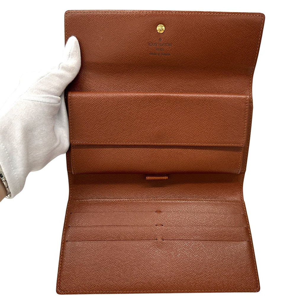 Louis Vuitton Wallet Monogram Porte Tresor International Brown Flap Logo Vintage — view 4