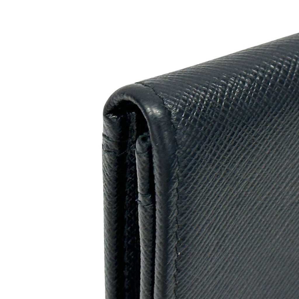 Prada Card Case Saffiano Black Business Holder Small Compact — view 8