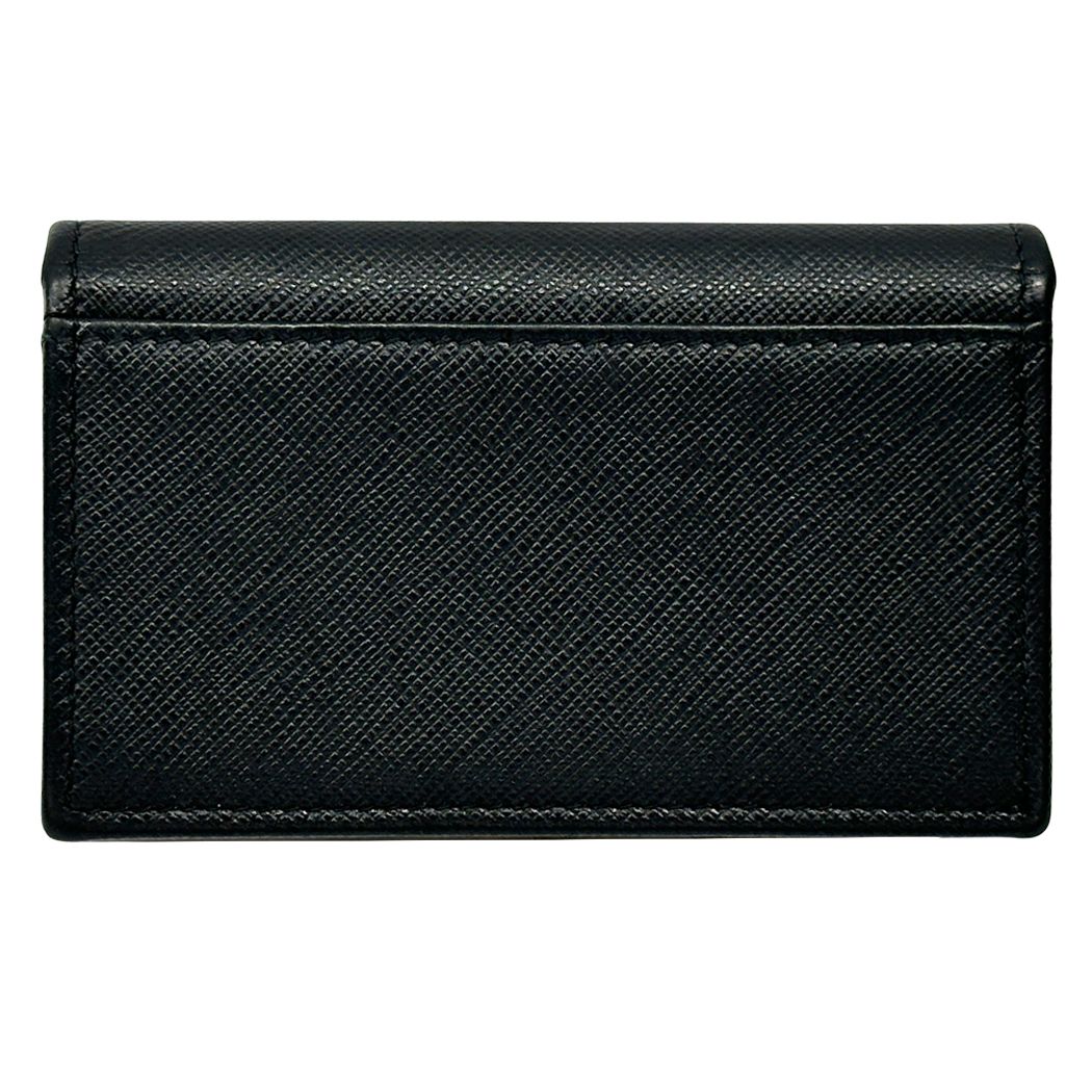 Prada Card Case Saffiano Black Business Holder Small Compact — view 2