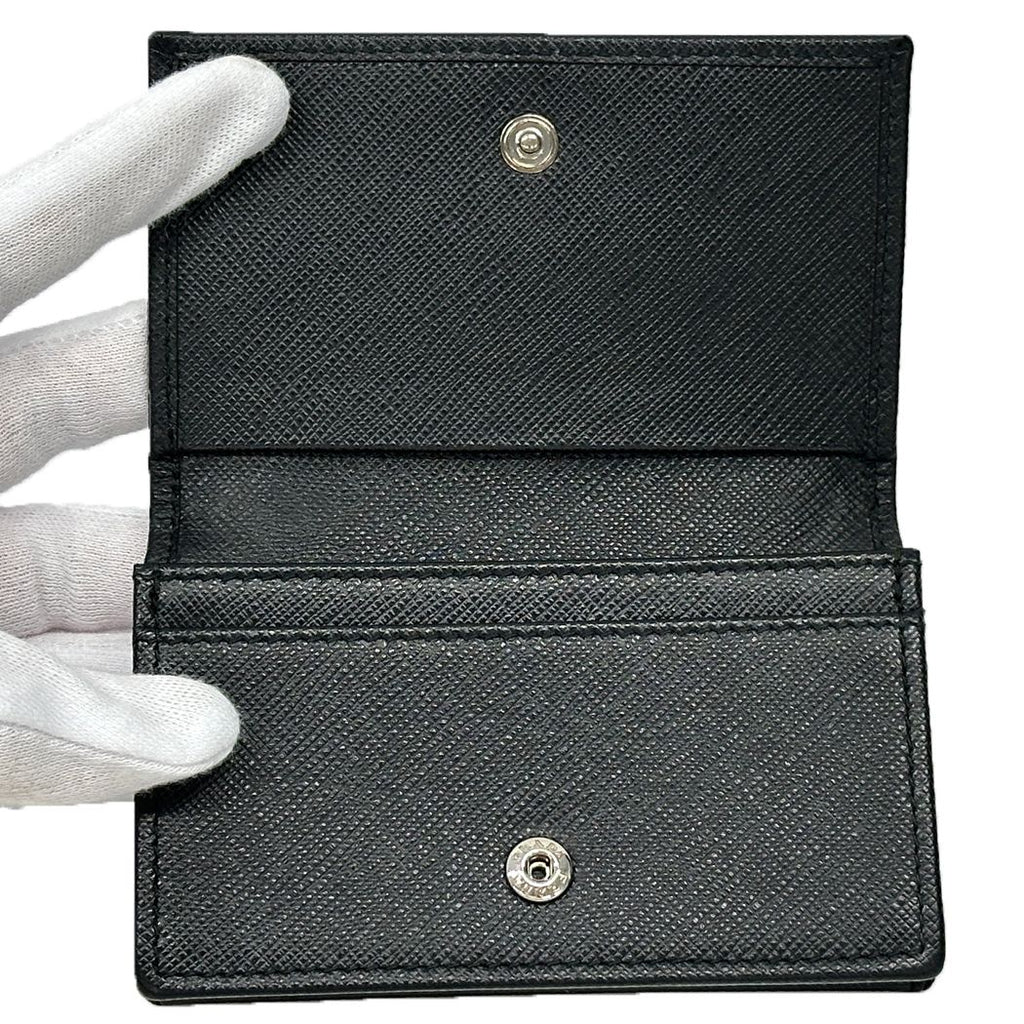 Prada Card Case Saffiano Black Business Holder Small Compact — view 4