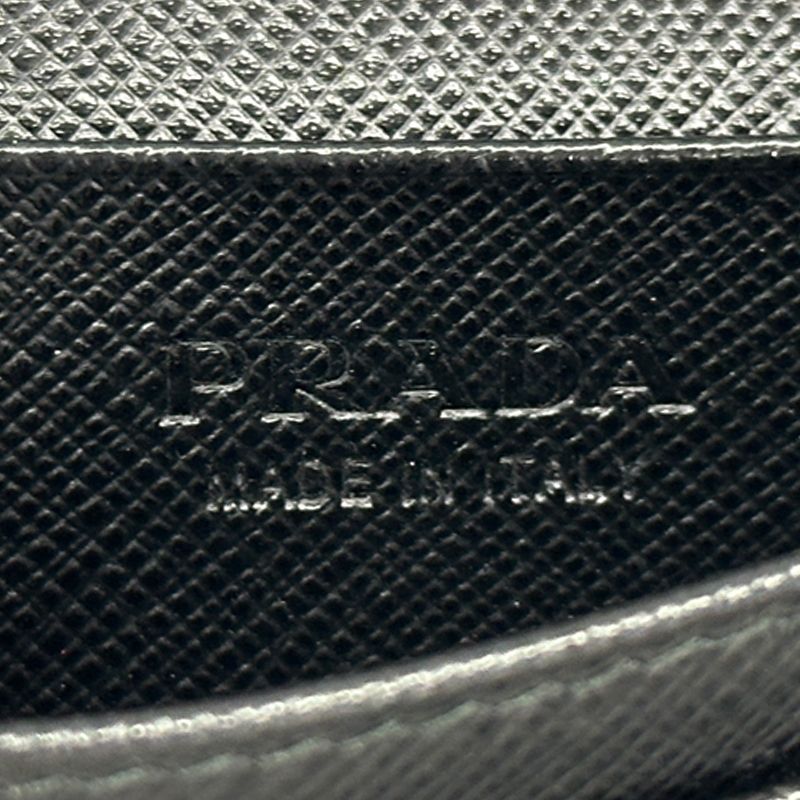 Prada Card Case Saffiano Black Business Holder Small Compact — view 6