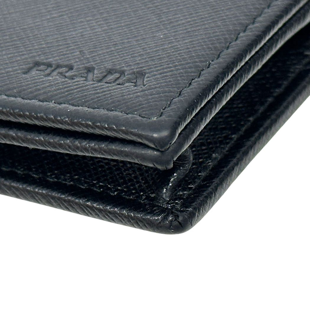 Prada Card Case Saffiano Black Business Holder Small Compact — view 7