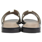 Hermes Oran Flat Sandals Shoes Black 36.5 — view 3