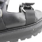 Celine Leather Fabric Sandals Bulky Shoes Black 38.5 — view 4