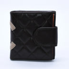 Chanel Cambon Line Kiss Lock Compact Wallet Bifold CC Logo Calfskin — view 3