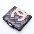 Chanel Cambon Line Kiss Lock Compact Wallet Bifold CC Logo Calfskin — view 4