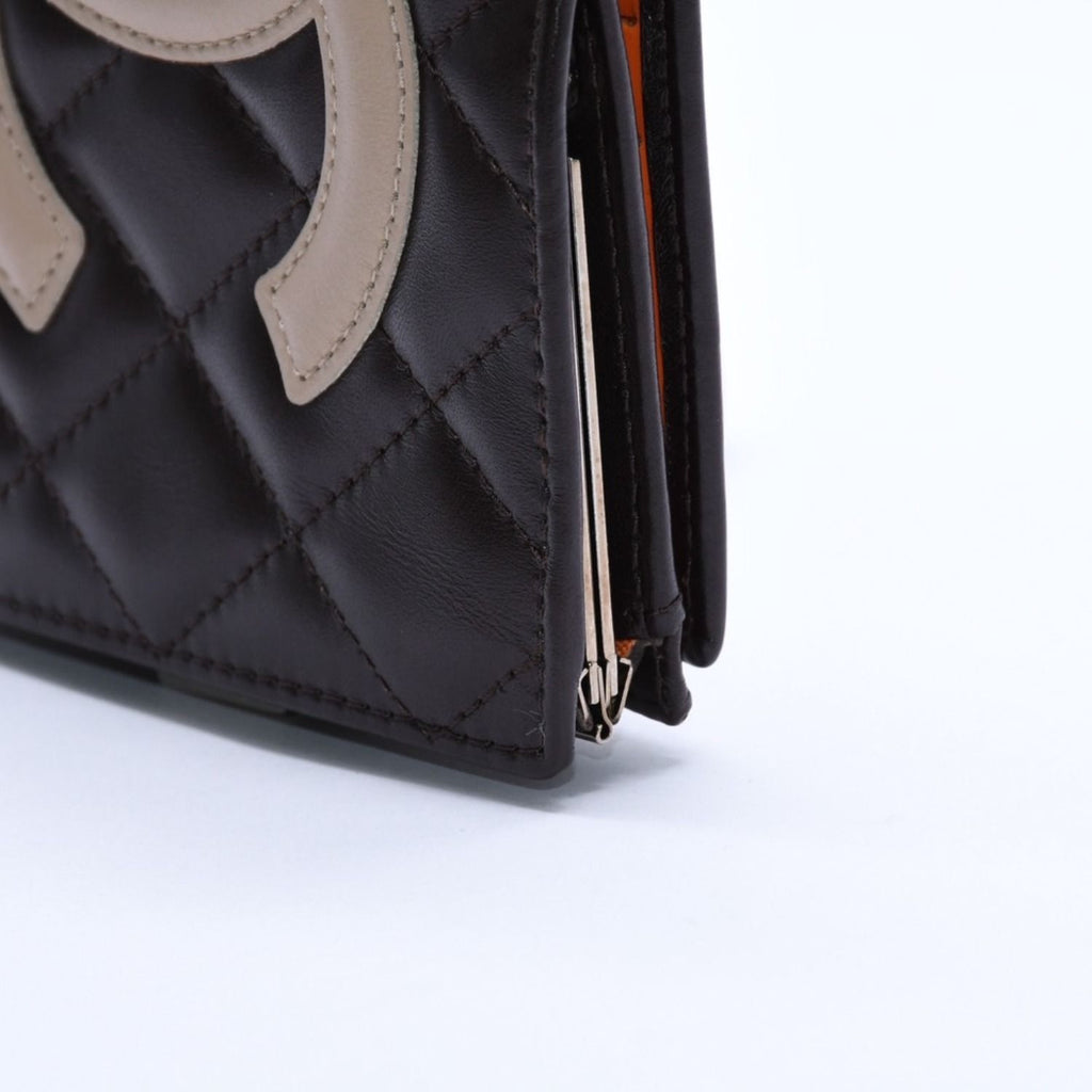 Chanel Cambon Line Kiss Lock Compact Wallet Bifold CC Logo Calfskin — view 7