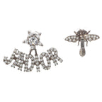 Dior Jadior Bee Rhinestone Earrings Silver