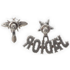 Dior Jadior Bee Rhinestone Earrings Silver — view 2