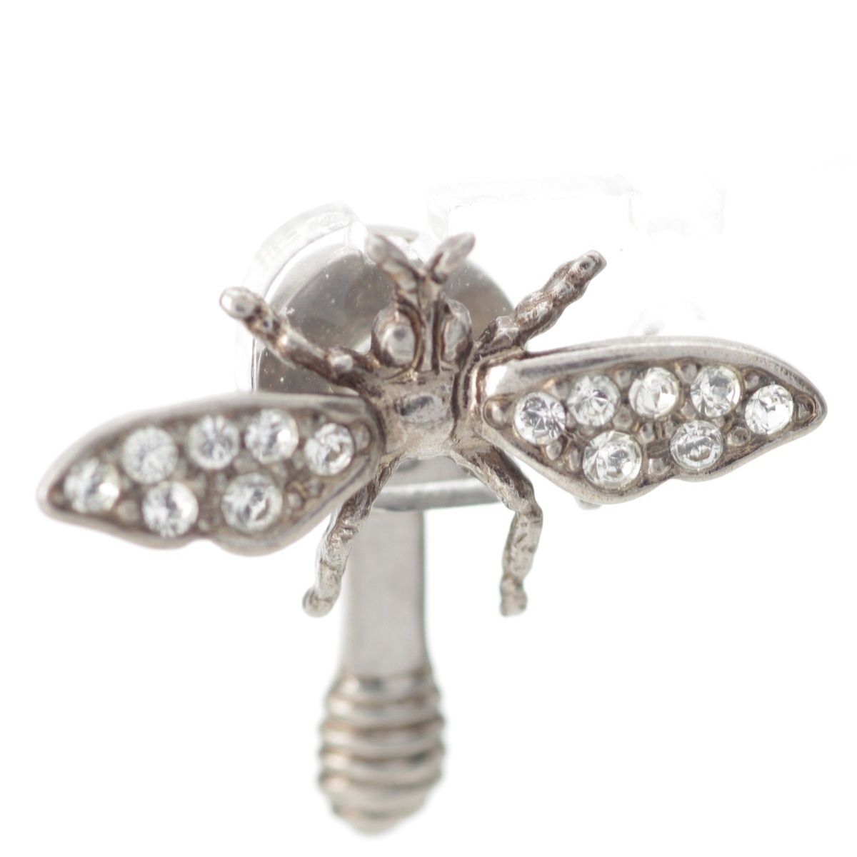 Dior Jadior Bee Rhinestone Earrings Silver — view 6